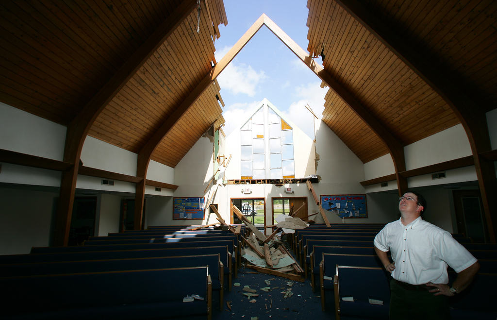 Church roof gone in Hurricane